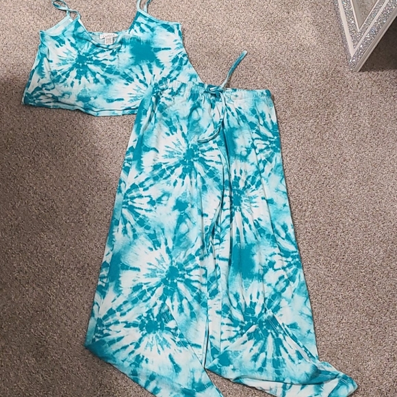 Tie dye top and wide leg pants set - Picture 4 of 4